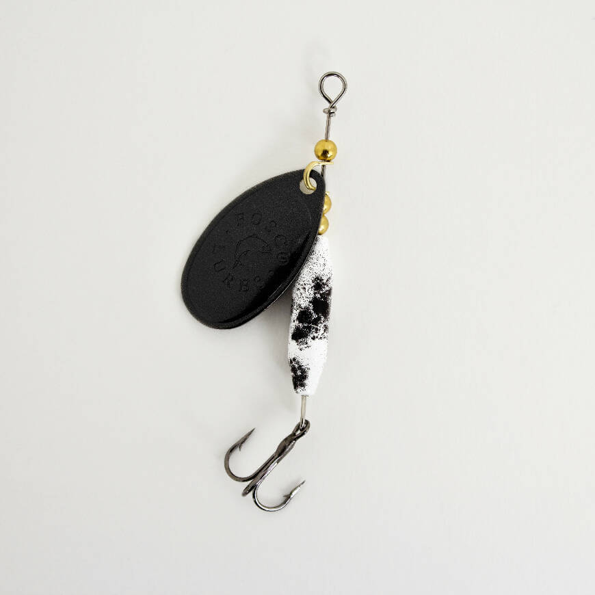 Black Molly Spinner • Black Blade • #3 by Fosco Fishing Lures - Fishing,Hand Made,Tackle
