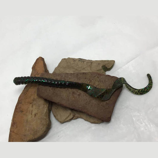 Green Pumpkin Candy 7 inch Worm by Spit or Swallow Tackle - Fishing,Hand Made,Tackle
