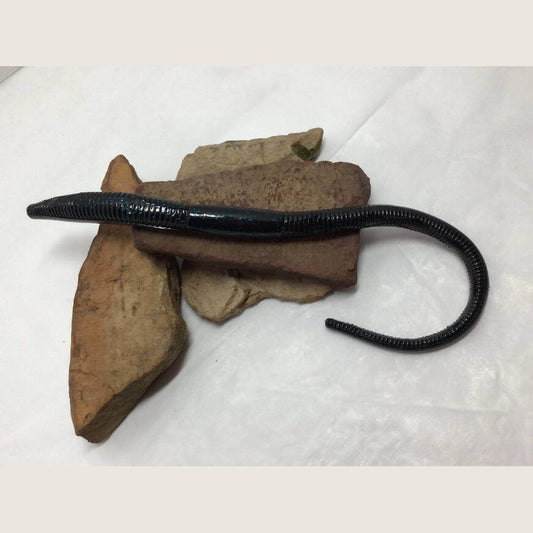 Black And Blue Worm by Spit or Swallow Tackle - Fishing,Hand Made,Tackle