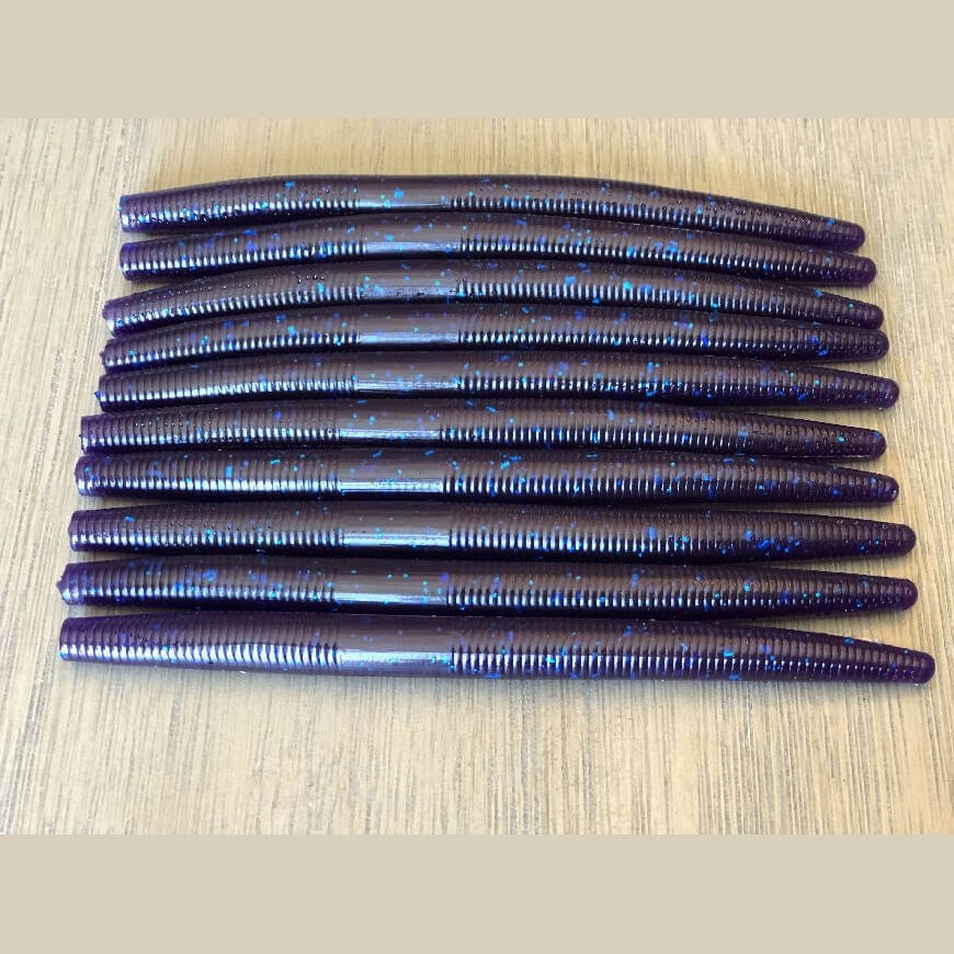 Electric Blue - Stick Worm by Robichaud’s Custom Baits - bait,blue,electric,fish,Fishing,Hand Made,rcb,soft plastic,stick,stick worm,Tackle,worm