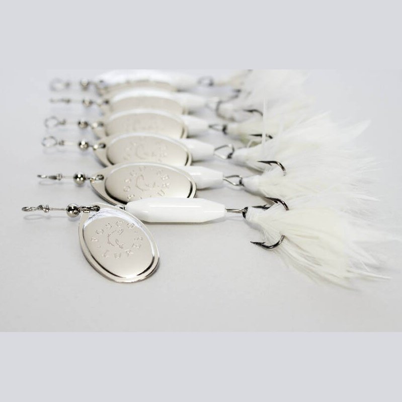 Dovetail Spinner • Nickel Blade • #3 • Dressed by Fosco Fishing Lures - blade,dovetail,dressed,Fishing,fosco,Hand Made,spinner,Tackle