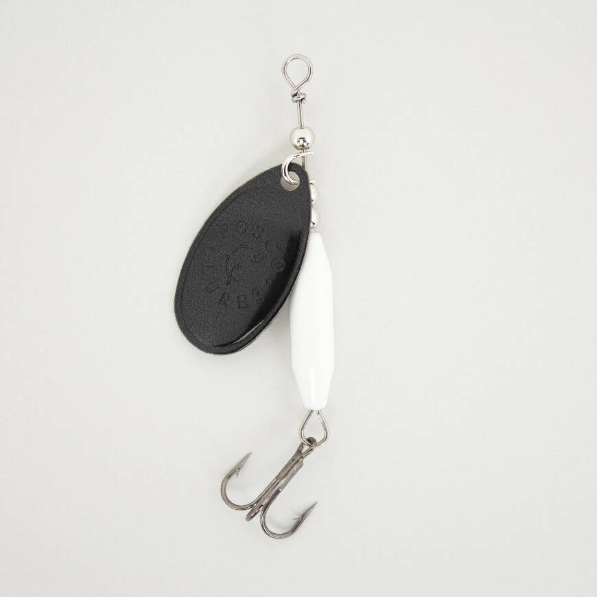 White Spinner • Black Blade • #3 by Fosco Fishing Lures - Fishing,Hand Made,Tackle