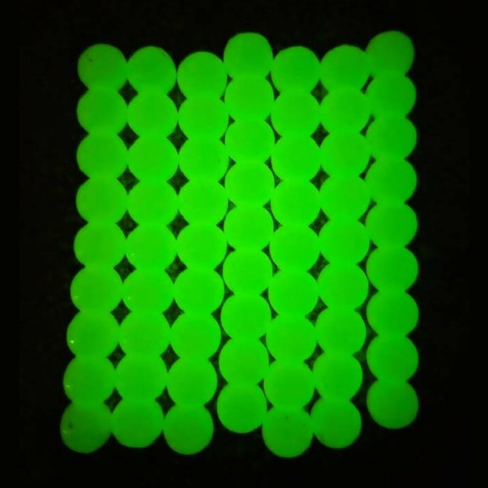 8MM Soft Beads - Radioactive by Thurston Bait Company - beads,Fishing,Hand Made,soft,Tackle