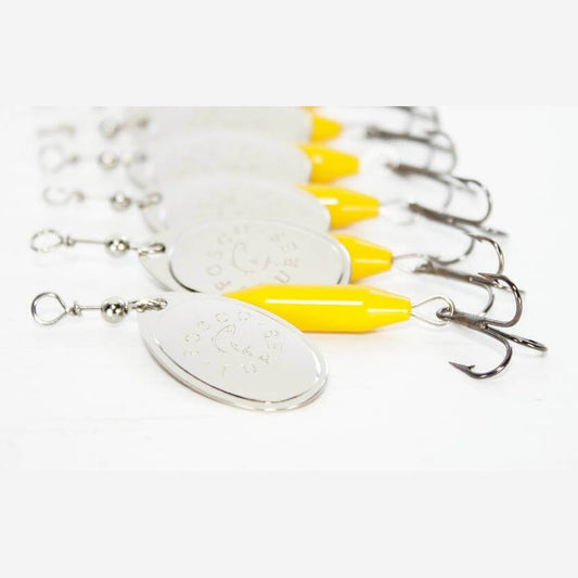 Yellow Spinner • Nickel Blade • #3 by Fosco Fishing Lures - Fishing,Hand Made,Tackle