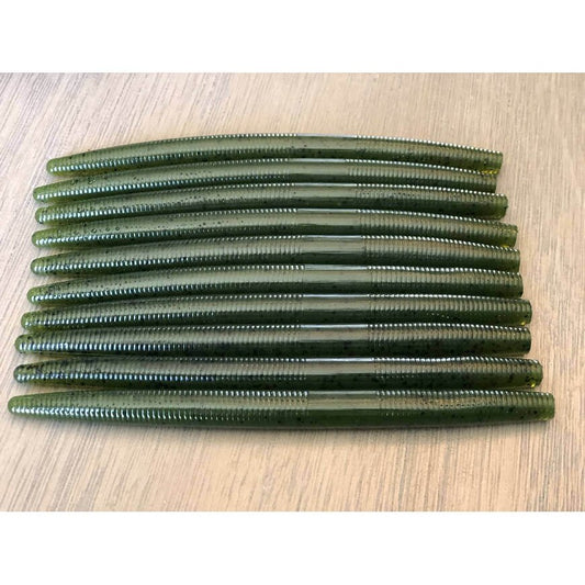 Watermelon Seed - Stick Worm by Robichaud’s Custom Baits - bait,fish,Fishing,Hand Made,rcb,seed,soft plastic,stick,stick worm,Tackle,watermelon,worm