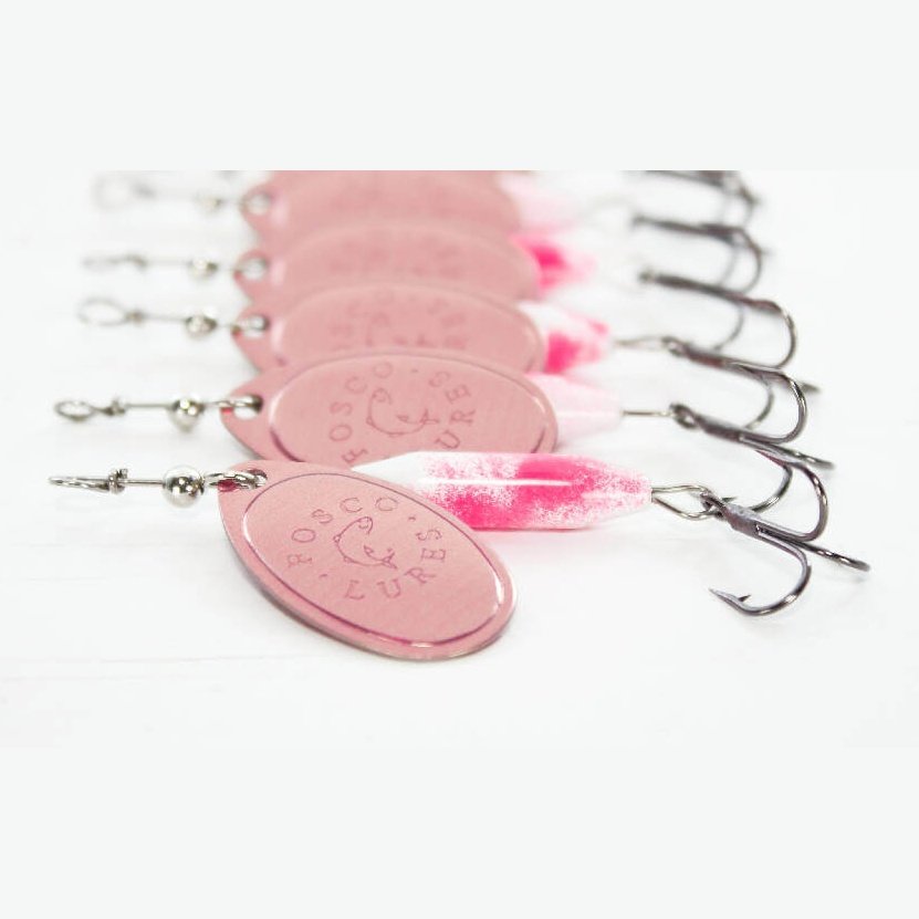 Pink Molly Spinner • Copper-printed Blade • #3 by Fosco Fishing Lures - Fishing,Hand Made,Tackle
