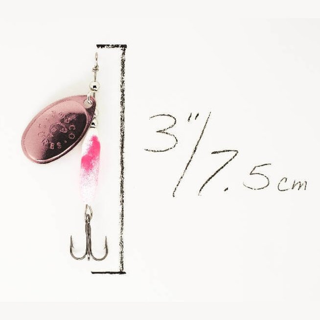 Pink Molly Spinner • Copper-printed Blade • #3 by Fosco Fishing Lures - Fishing,Hand Made,Tackle