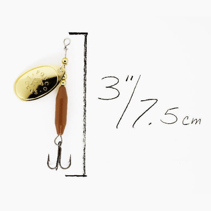 Brown Spinner • Polished Brass Blade • #3 by Fosco Fishing Lures - bestsellers-resort,Fishing,Hand Made,Tackle