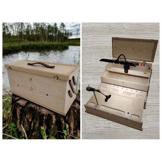 The "Thompson" Portable Fly-Tying Chest by Twisted Feather - Fishing,fly tying,fly tying chest,fly tying storage,Hand Made,portable fly tying,Tackle