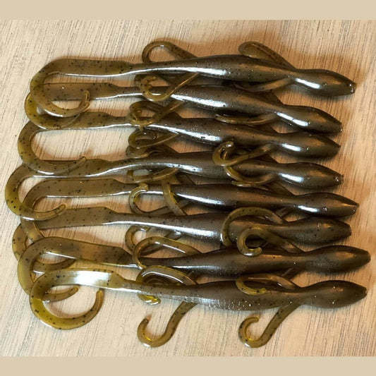 Green Pumpkin - Lizards by Robichaud’s Custom Baits - bait,fish,Fishing,green,Hand Made,lizards,pumpkin,rcb,soft plastic,Tackle